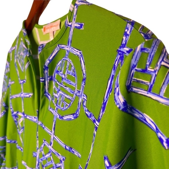 JUDE CONNALLY NWT Bamboo Lattice Print Knit Split V Neck Midi Dress Size XS - Picture 3 of 15